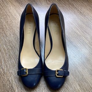 Ralph Lauren blue shoes. Almost as new. Minor scratches. Shown in photo. Size 8